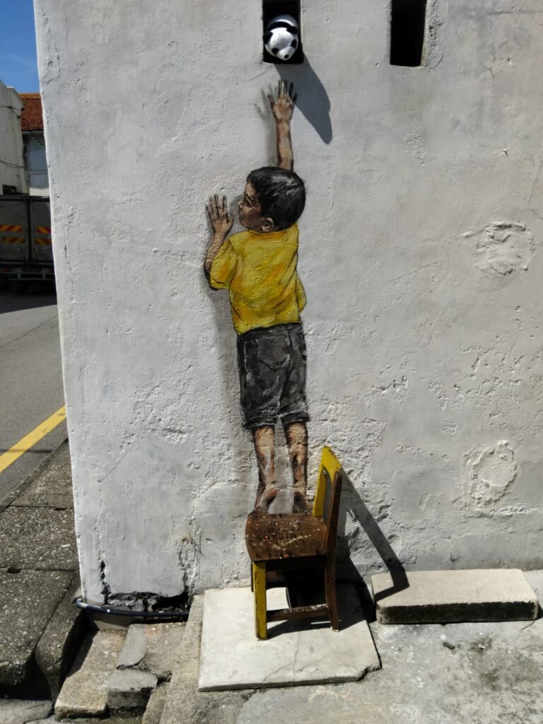 Armenian Street Art Boy On Chair