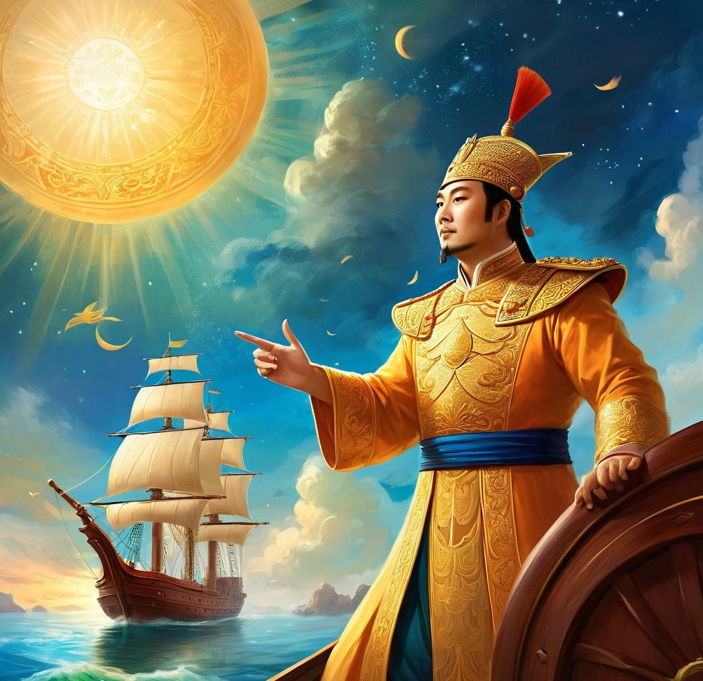 Muslim Admiral Zheng He As He Arrives In Melaka For First Time