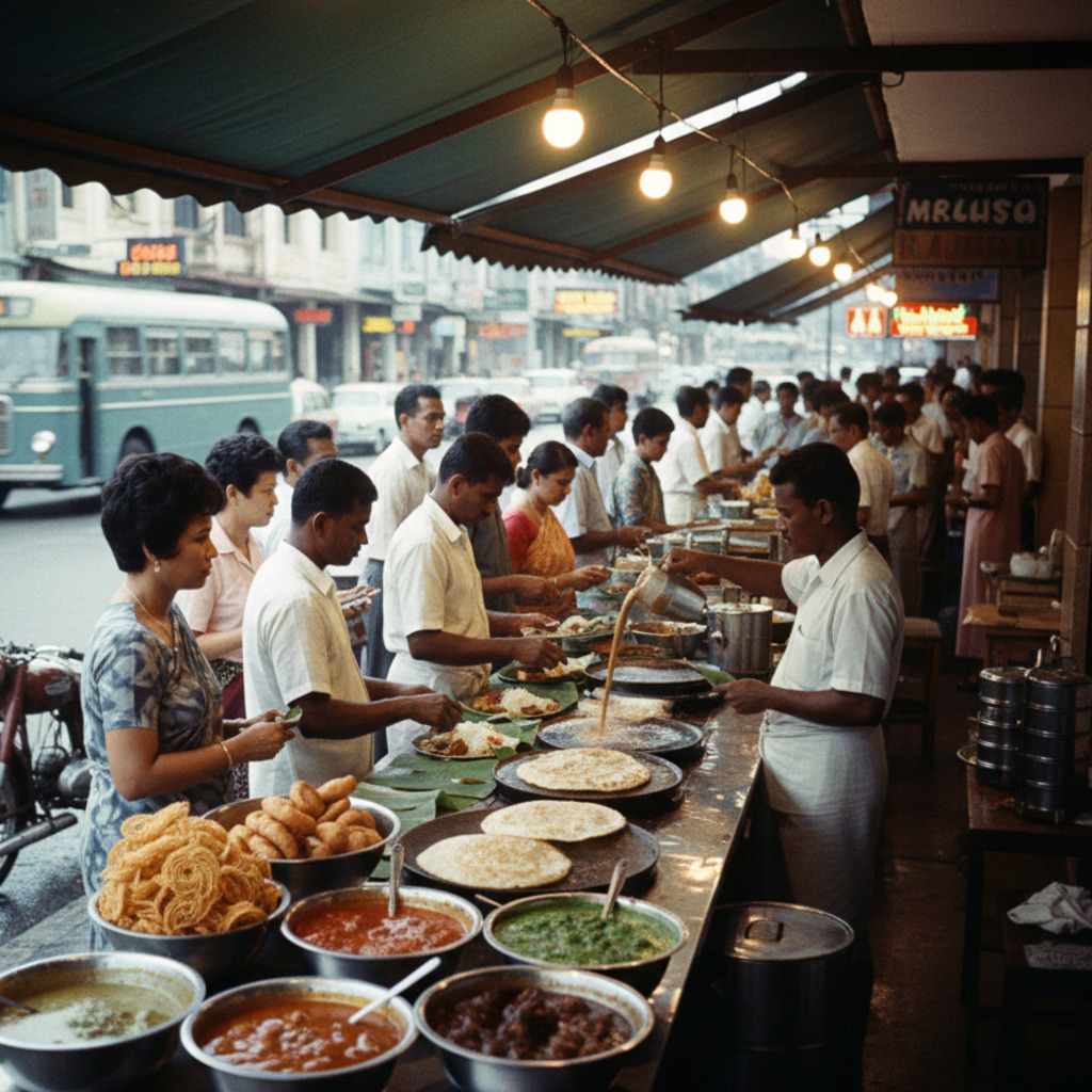 Indian Food Vendor In Malaysia Street Scene