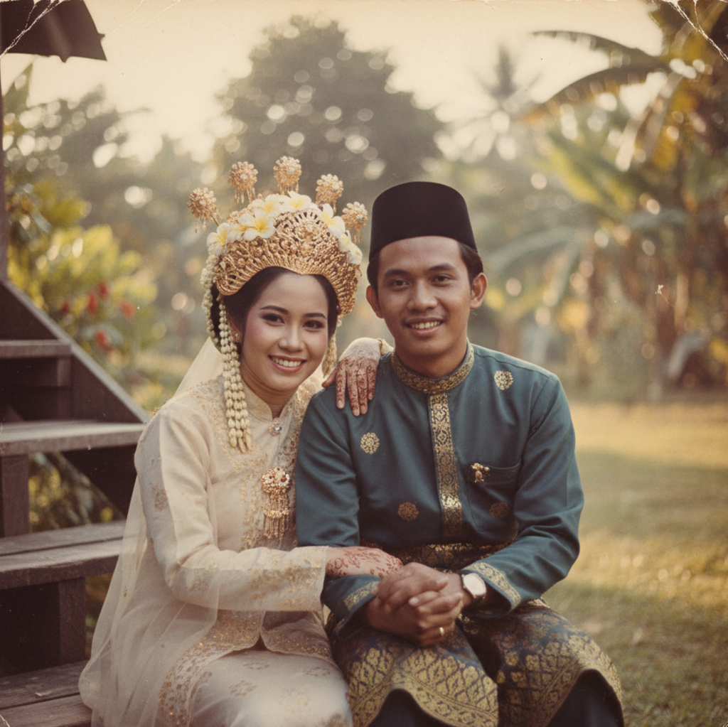 Malaysian Young Couple In Traditional Dress