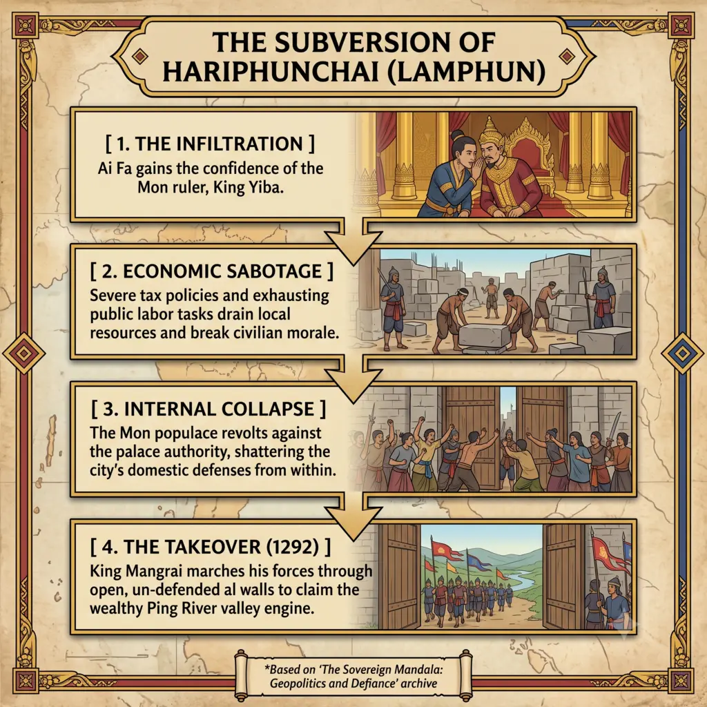 The Subversion of Hariphunchai: Infiltration, sabotage, collapse, takeover.