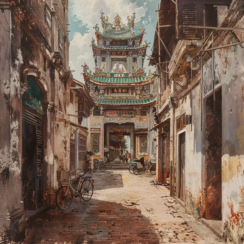 Leong San Tong Khoo Kongsi: ornate temple entrance in a narrow alleyway.
