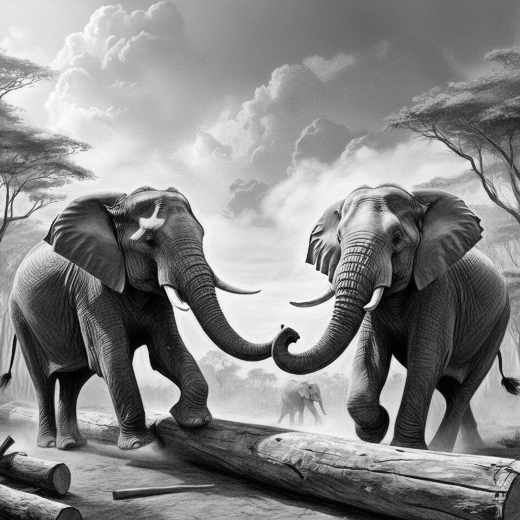 Thai Working Elephants Logging