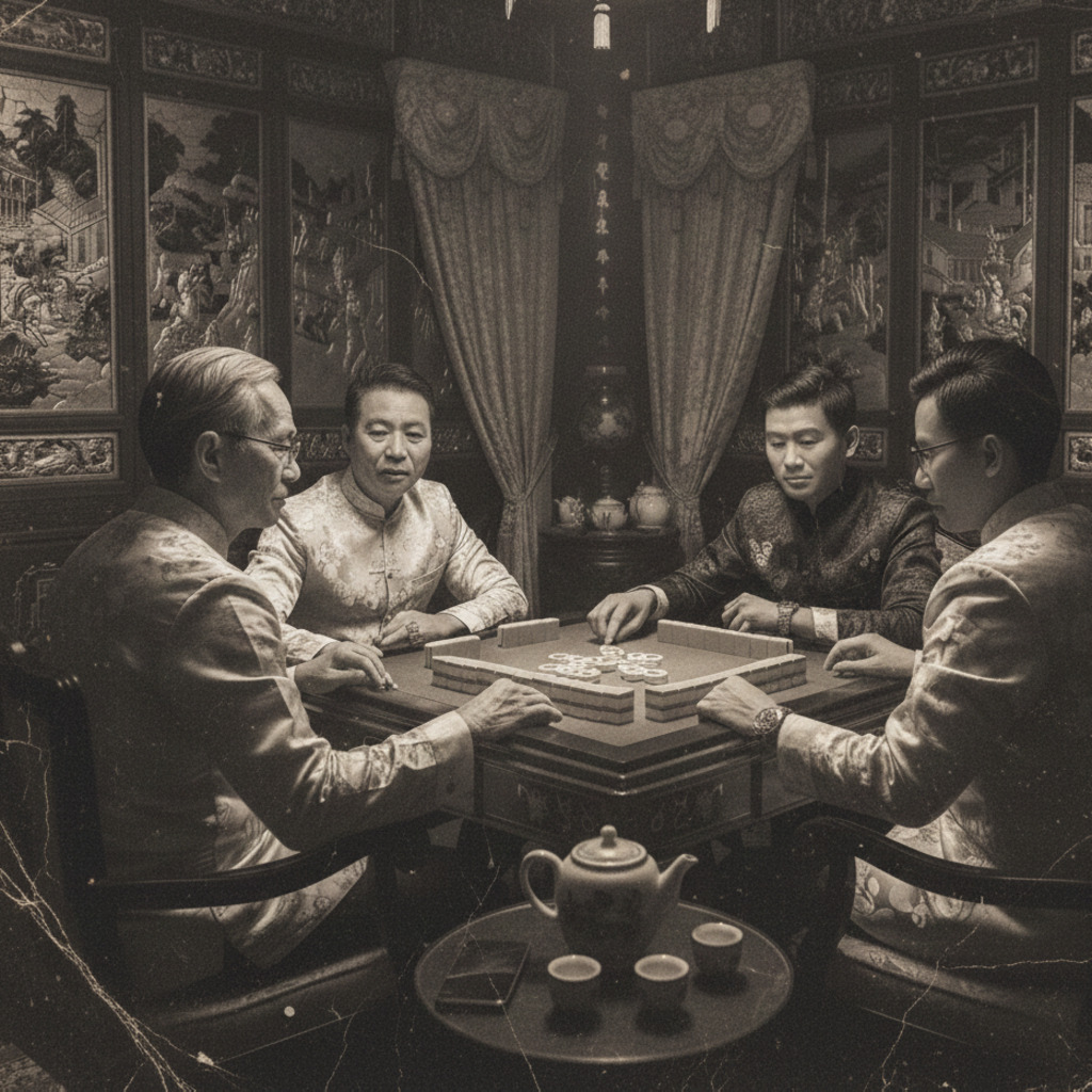 Image Depicting Prosperous Khoo Clan Members Sat At Table
