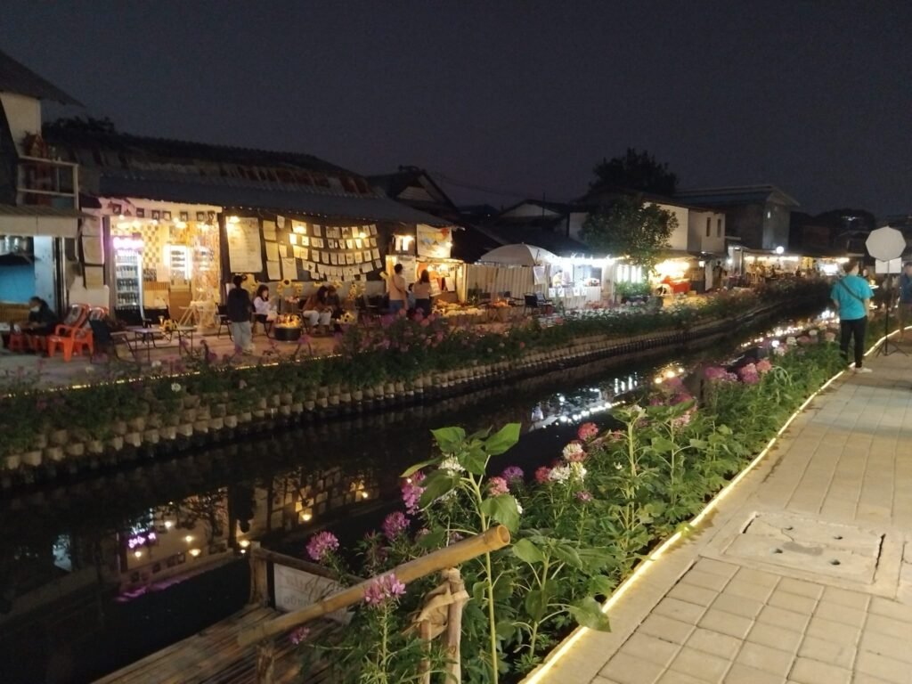 Mae Kha Canal Footpath At Night