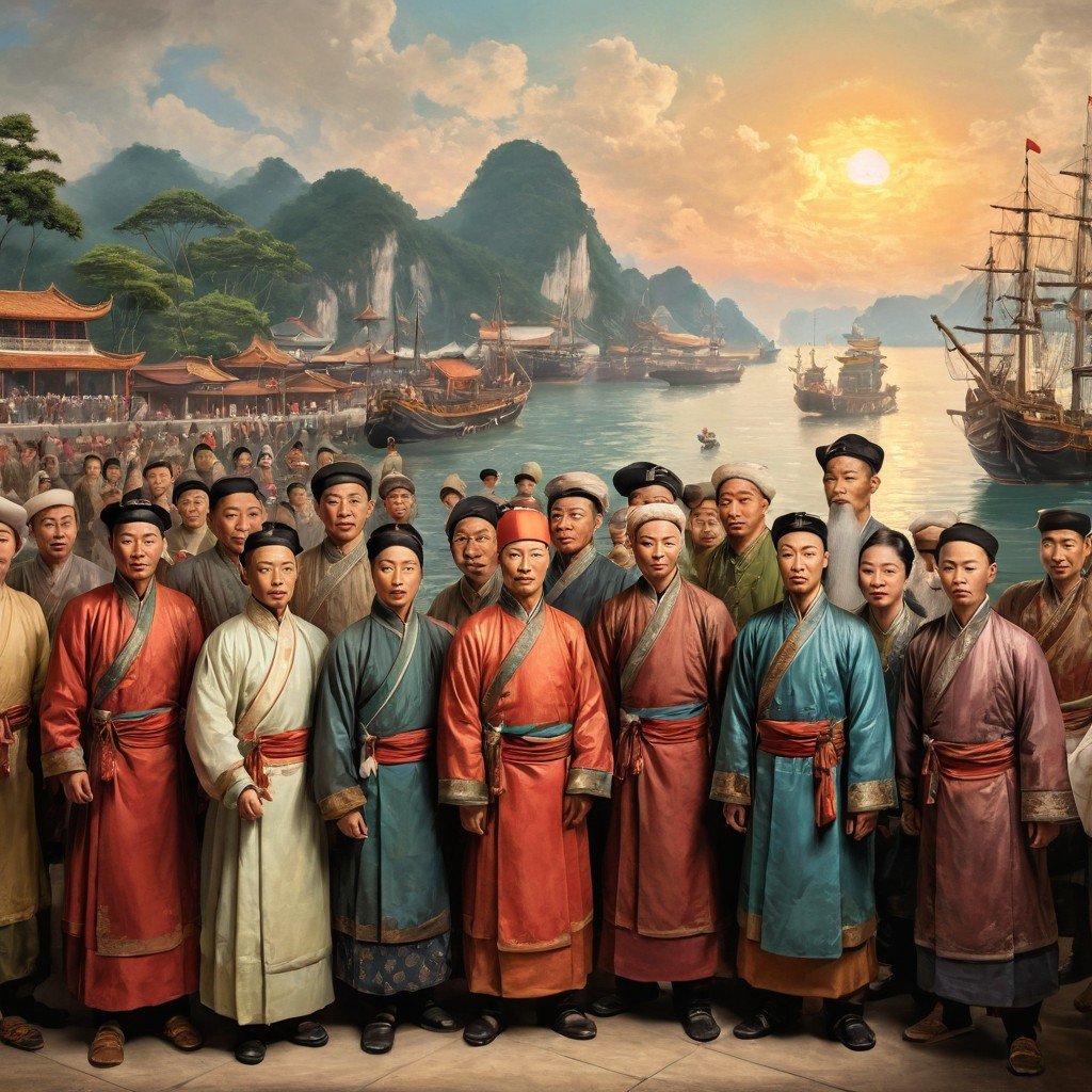 Image Depicting Khoo Clansmen At Port In Old Amoy