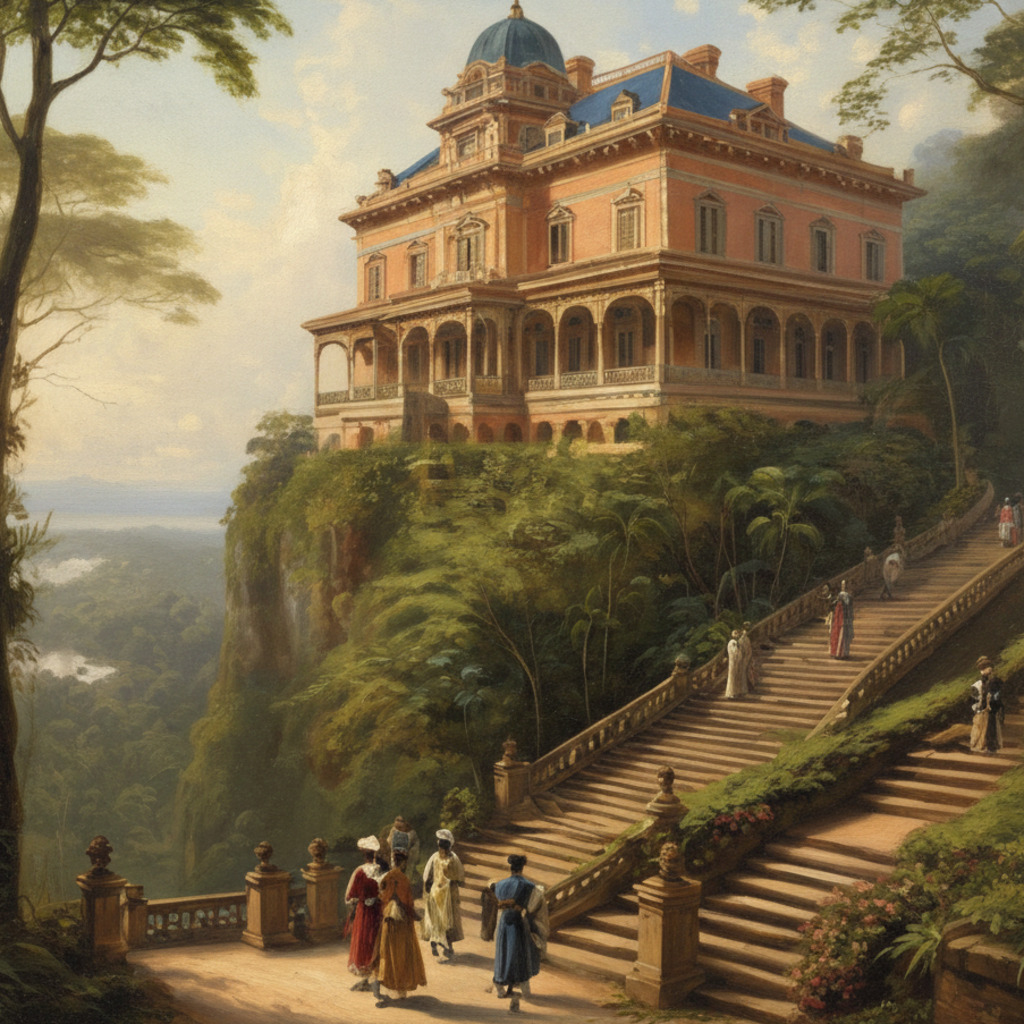 Females Walking Staircase To Penang Hill Residence