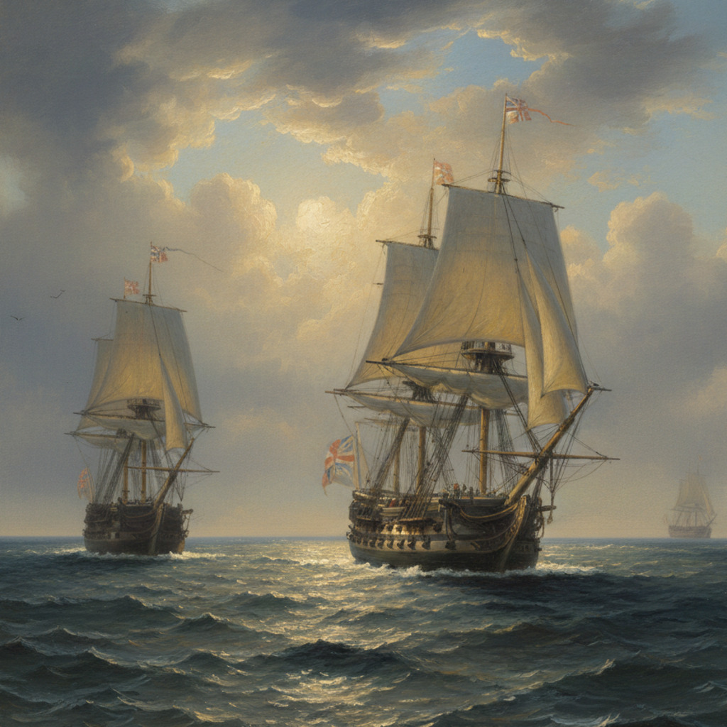 Sailing Ship Under Control Of Francis Light