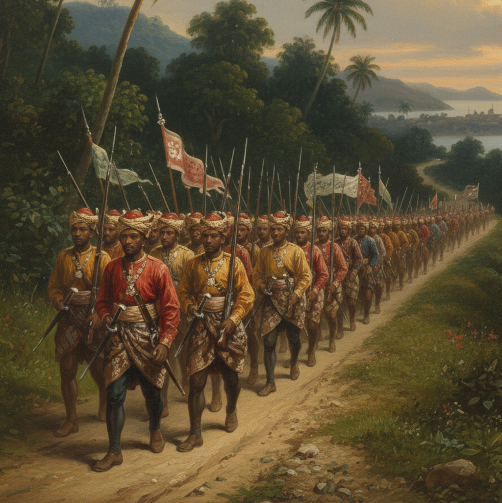 Kedah Army Marching To Penang Island