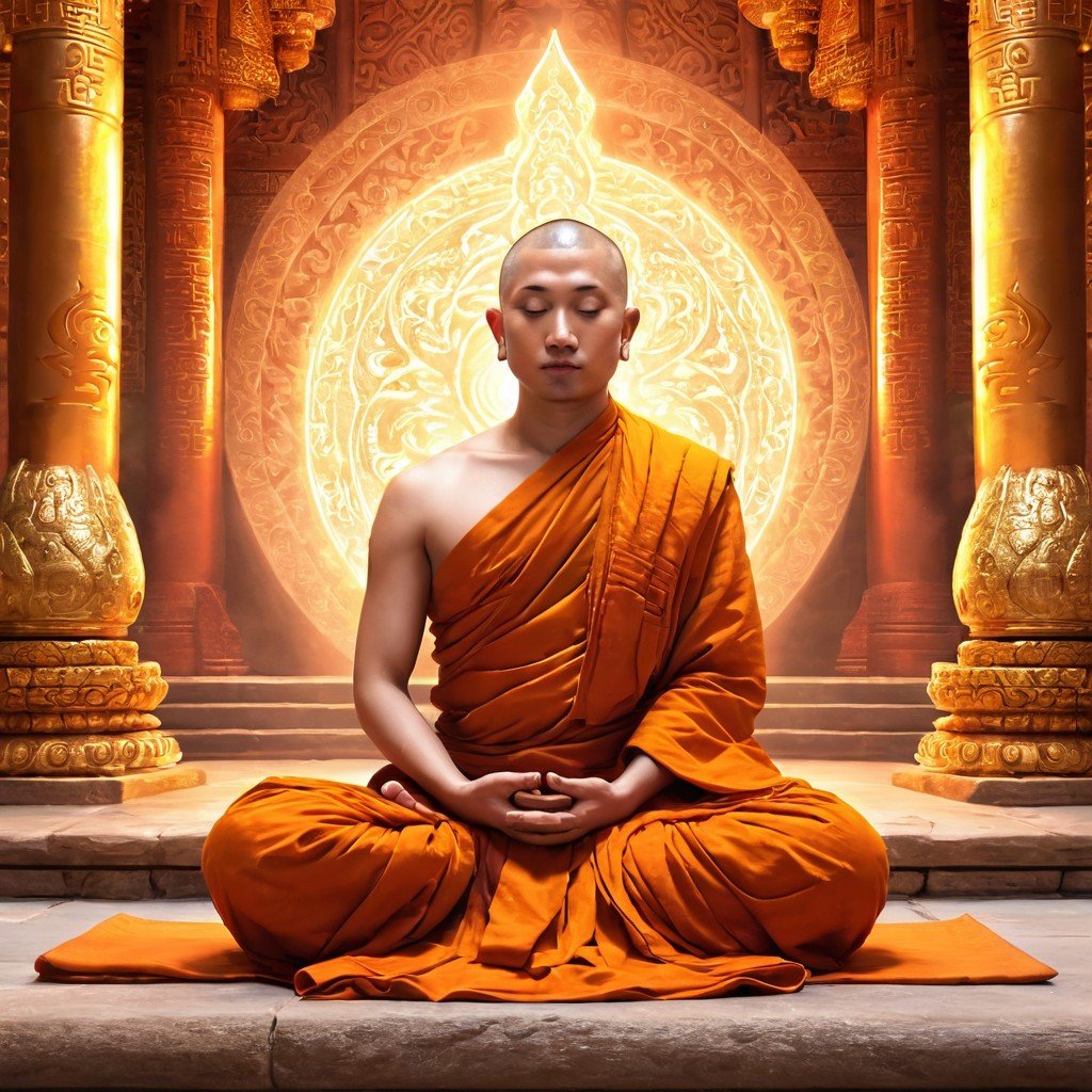Buddhist Monk Meditating
