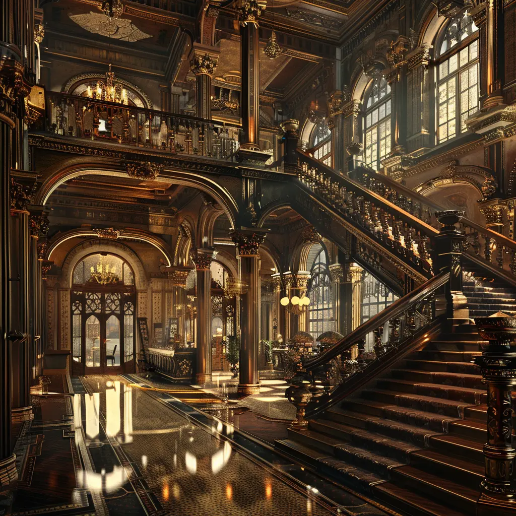 Grand staircase and opulent interior of the Mandarin Oriental, Bangkok, showcasing its rich history.