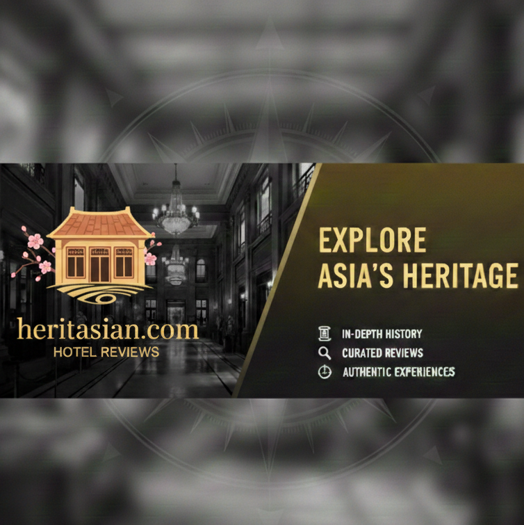 Heritage building facade with people dining outside. Food heritage.