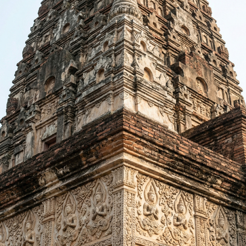 Lanna temple detail: 15th-century spire with intricate carvings.