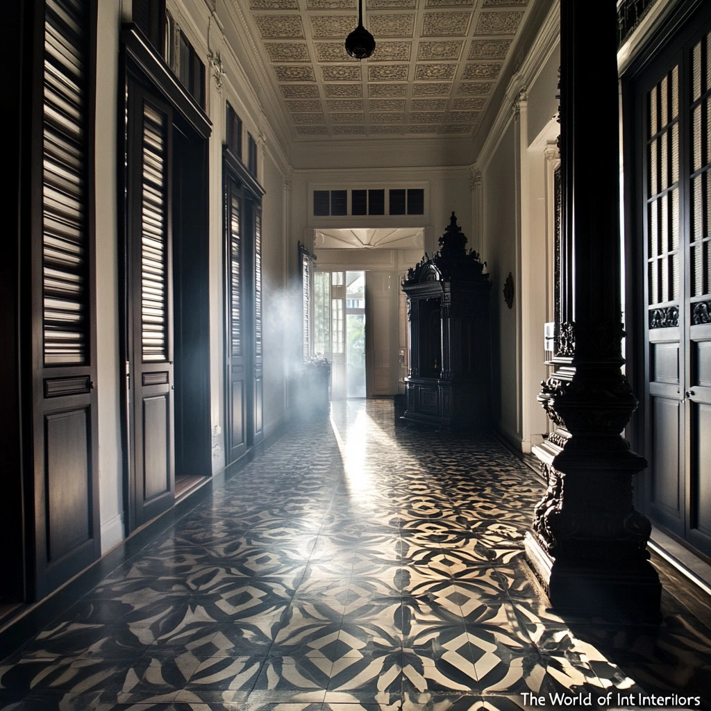Candles glow in a traditional Malaysian room, hinting at Creole cultures.