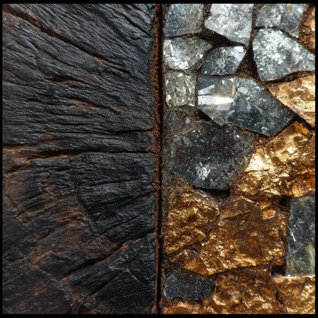 Sattapan cosmology art: Wood and mosaic tile design reflecting Lanna architecture.