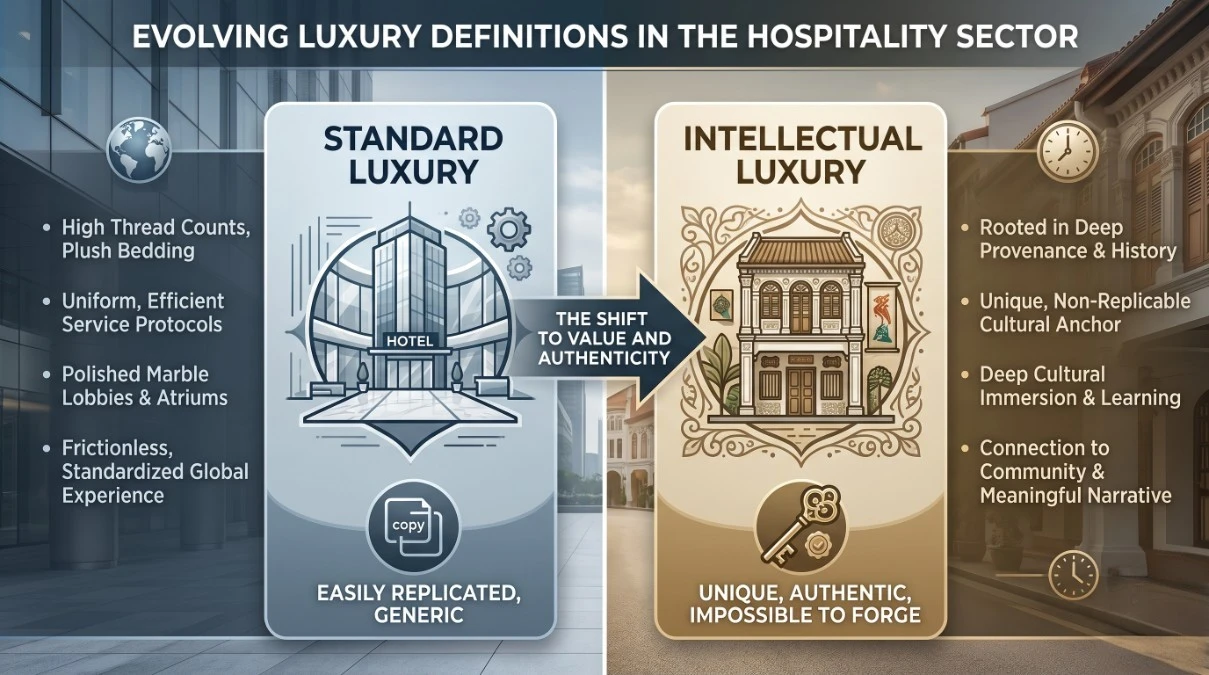 Standard vs. Intellectual Luxury in hospitality: heritage is the ultimate asset class.