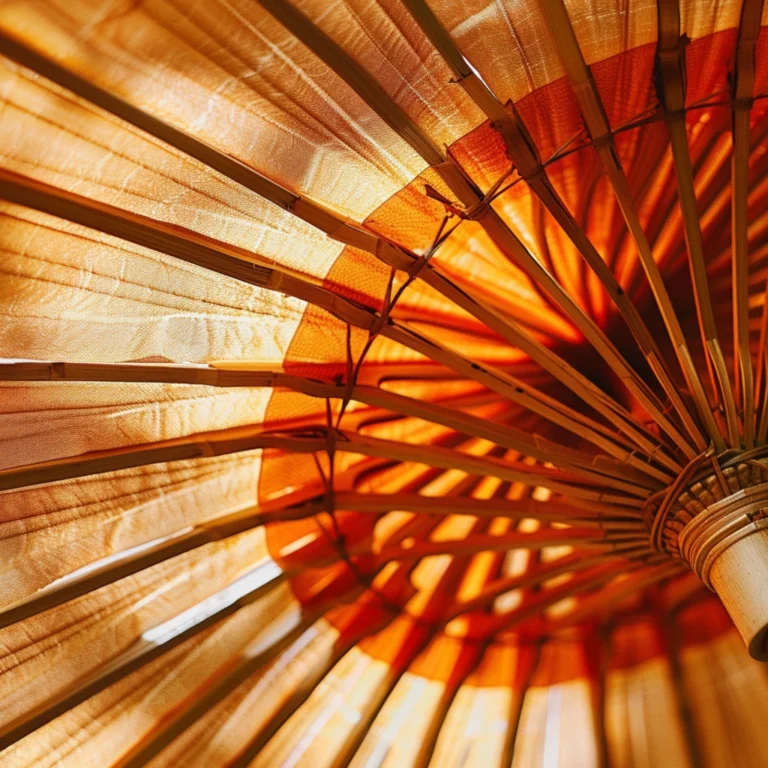 Close-up of traditional Thai umbrella structure, Bo Sang crafts