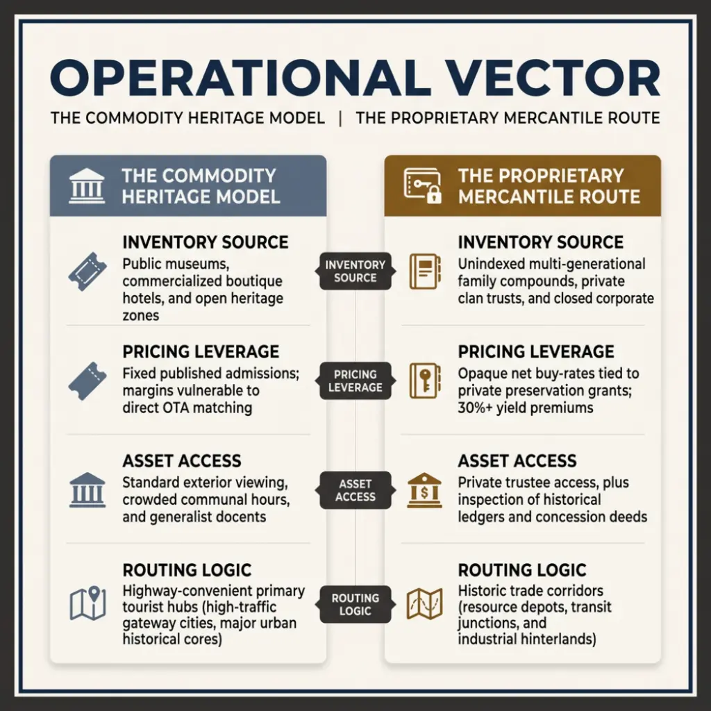 Operational Vector: Commodity Heritage Model vs. Proprietary Mercantile Route
